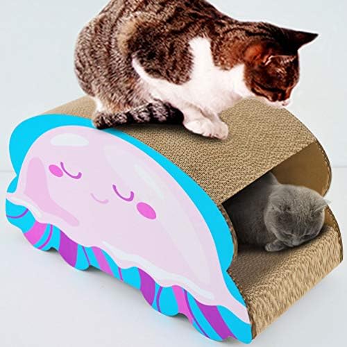 XXDYF Cat Scratcher Bed - Премиум Тапи, Велпапе, Медуза/Хамбургер Дизайн Когтеточки,Котката Играчка Драскотина Дъска за