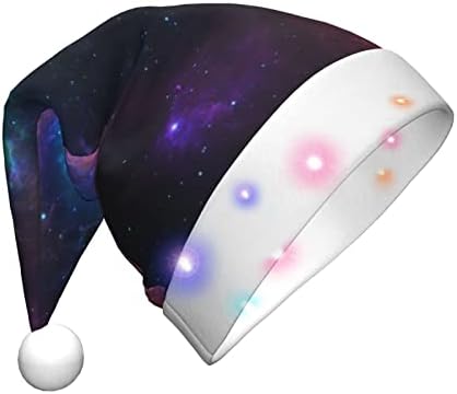 Sky Galaxy Led Коледна Шапка Hat Plush Коледа Cap for Adult New Year Holiday Party Christmas Decoration