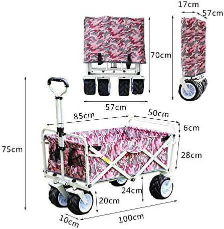 LIMEID Beach Cart, Ръчна изработка Сгъваема количка, 80 кг, Носещи натоварване,7-инчов внедорожное колелото, Телескопична