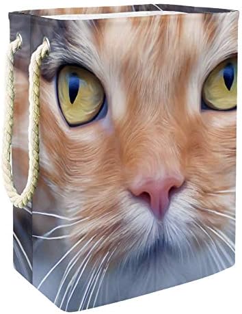 Чанта за пране Mapotofux за Сверхмощной полза с Дръжки, Симпатична Кошница бельо тъкани Картини Котка домашен Любимец