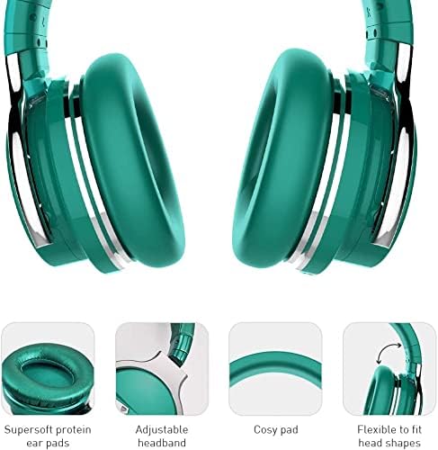 meidongg Active Noise Cancelling Bluetooth Wireless Over Ear Headphones with Mircophone, 30H Дора,Deep Bass, Удобни Протеинови
