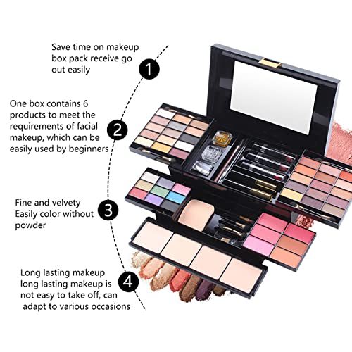 DISAAR BEAUTY All In One Makeup Gift Kit - The Ultimate Color Combination - 39 Сенки за очи, 4 компактни прах 6 Руж, 3
