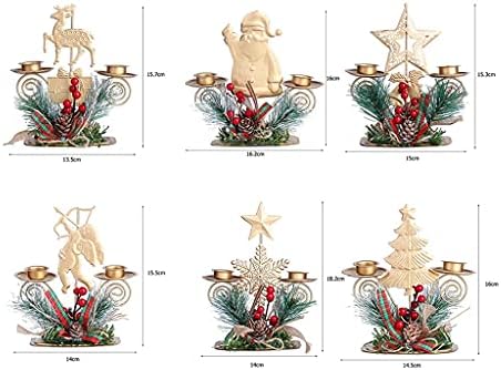 JWDYA Коледна Свещ Фенер Iron Дядо Коледа Снежинка Свещник Нова Година, Маса за Хранене Коледна украса (Цвят : A размер