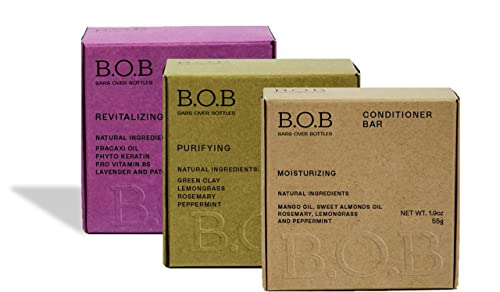 Б. O. Б Revitalizing + Purifying Shampoo + Conditioner For Balanced Moisture Bars, Natural & Clean Beauty, Вегетариански,