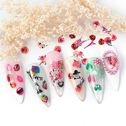 3D Дизайн на Ноктите Пайети Сърцето на Ноктите, Люспи, Нокти Цветя за Акрилни Нокти Свети Валентин Сърцето Блясък на Ноктите