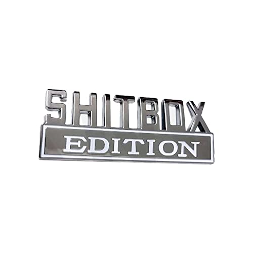 SHITBOXX Edition emblemm Хром Бели Икони, подходящи Chevyy Fordd Кола Камион