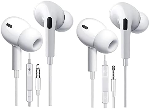 EXECCZO 2-Pack Android слушалки Слушалки, Слушалки с микрофон,Кабел 3.5 мм Слушалки със стерео за iPhone/iPad/Samsung