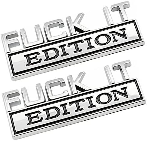 2 БР. Fuckit Edition Емблемата на Колата Отстрани Отзад Отпред на Капака на Багажника на Вратата Крило Броня Метална Икона 3D Стикер Стикер, Подходящ за Silverdo 1500 2500 GMC Sierra Chevy ?