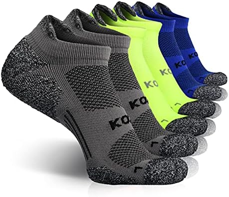 Чорапи за глезените KOZR,Чорапи за бягане с възглавница за мъже, Спортни чорапи раздела(6 опаковки)