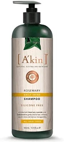 #MG A ' kin Rosemary Daily Shine Shampoo 500ml-Обогатен с розмарин, лавандула и кедър за меко почистване на косата, подобряване на естествения блясък и подобряване на управляемост.