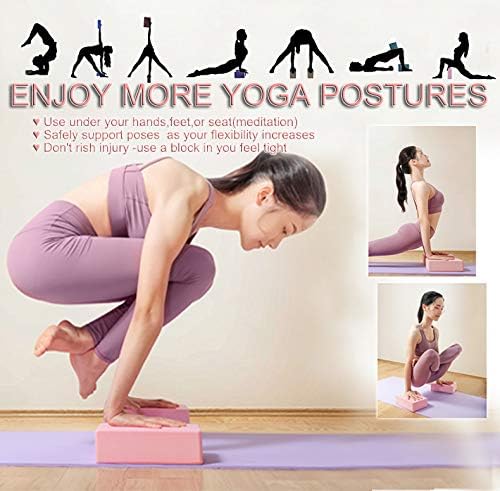 KISSBELLY Yoga Brick High Density Non-Slip EVA Foam Block Yoga Meditation Pilates Stretching Balance Alignment(9x 6x 3)