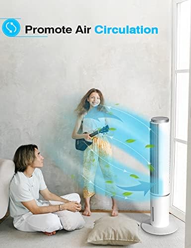 Въздушен охладител-HiFresh Изпаряване на вентилатора за охлаждане и безлопастный кула вентилатор с дистанционно управление,