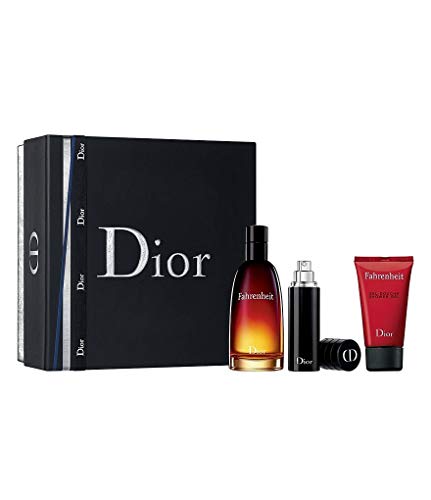 Dior Fahrenheit Коледа for Men 3 Piece Gift Set (3.4 Ounce Eau de Toilette Spray + 1.7 Ounce Shower Gel + 10 ml Travel