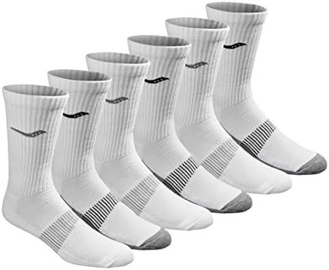 Saucony Men ' s Multi-pack Mesh Ventilating Comfort Fit Performance Crew Socks