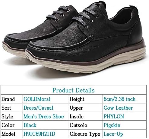 GOLDMoral Air Cushion Които Обувки за Мъже Бели Маратонки, които ви правят по-висока 8 см / 3,15 инча, ежедневни ежедневни обувки за бягане