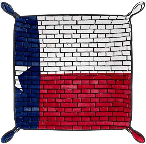 LORVIES Flag of Texas Painted On Brick Wall Valet Tray Storage Box Cube Basket Bins Контейнери за Офис у Дома
