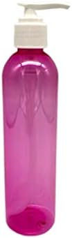 3 опаковки – 8 унции - Розови пластмасови бутилки Cosmo – Бял помпа - за етерични масла, парфюмерия, почистващи препарати