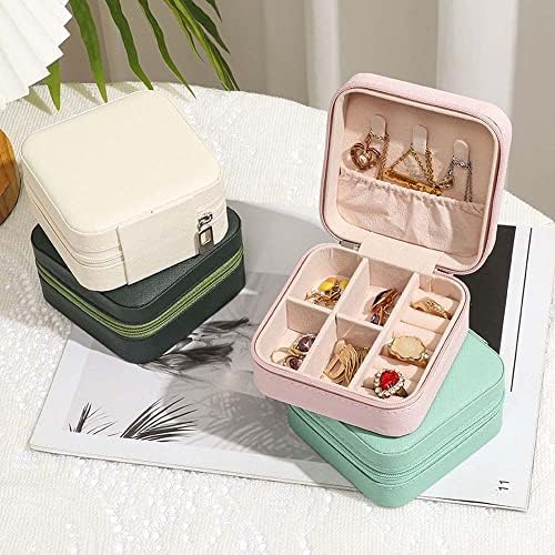 CHENJIE Jewelry Organizer Gift for Women ПУ Leather Jewelry Display Necklace Case Square Package Case Jewelry Box Обеци
