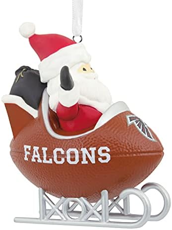 Hallmark NFL Atlanta Соколи Santa Football Шейна Коледа Ornament, Multi Color (0001OSL2145)