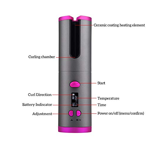 Автоматична Плойка, Автоматична Пръчка маша за Коса USB Акумулаторна Безжична Маши За Коса Въртяща се Керамична Фланг
