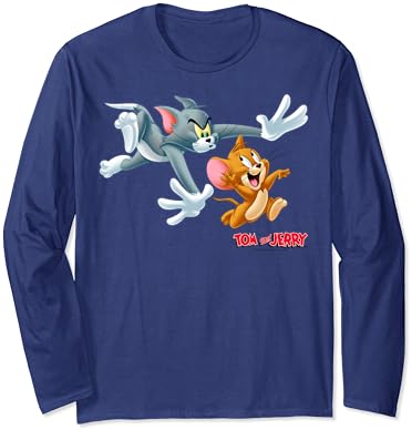 Tom And Jerry Classic Style Chase Portrait Тениска с Дълъг ръкав