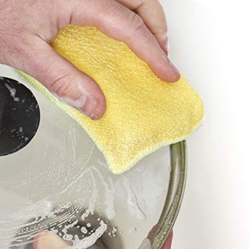 Superio Miracle Микрофибър Scrubbing Sponge, Жълта Допълнителна Почистваща Гъба за Кухня, мивка, Гърне, Тигани и чинии, Супер Абсорбиращи и Бързо Сушене