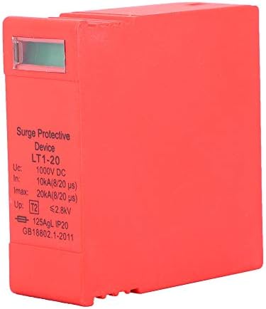 Yagosodee 2pcs Photovoltaic DC Surge Protector Surge Protective Device Arrester 1000VDC(20KA) Red