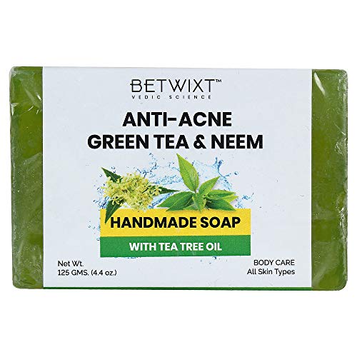 Betwixt Green Tea & Neem Естествена бар сапун за мъже и жени, с масло от чаено дърво, за всички типове кожа, Веганское,