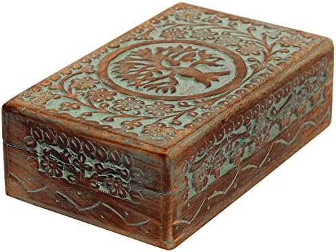 Подаръци за Нея - 8 - инчов Дървена Спомен Jewelry Trinket Box Органайзер За Съхранение-Ръчно Резбовани Декоративна Дървена