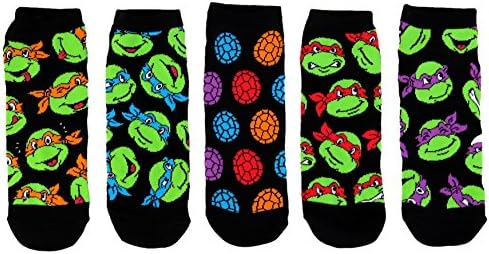 Teenage Mutant Ninja Turtles Мъжки Ankle-No Show Socks 5 Pair Pack