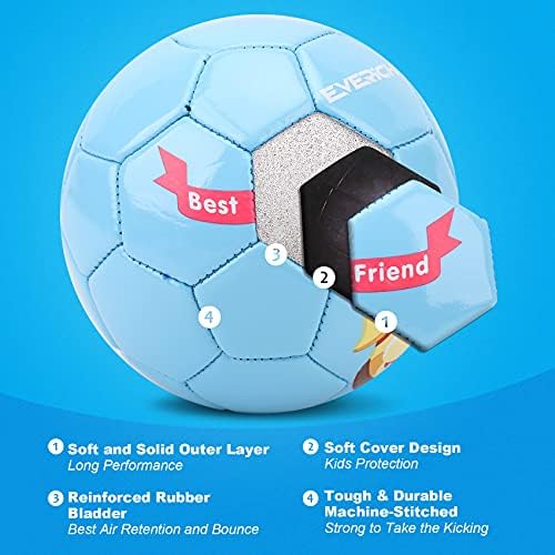 Футболна топка-EVERICH TOY Size 3 Soccer Balls for Kids-Sport Ball for Toddlers-в задния Двор Lawn Sand Outdoor Toys for Boys and Girls,Including Pump