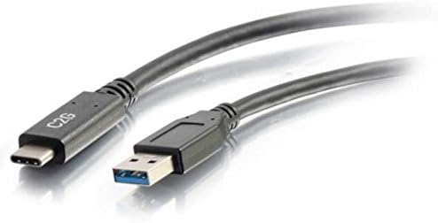 C2G USB Кабел, USB 3.0 Кабел, USB C към кабел, Съвместим с таблетен Thunderbolt 3, Chromebook Pixel, Samsung Galaxy TabPro S, LG G6, Macbook, Черен, 6 фута (1,82 м), Кабели за Go 28832