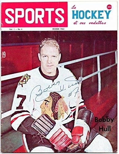 Sports Hockey Magazine February 1963 Signed by Боби Хъл 129734 - Списания НХЛ с автограф
