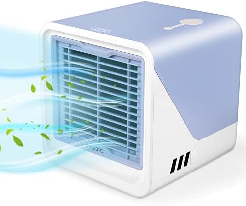 Преносим климатик Geohee,Персонален Охладител за въздух с 3 Скорости,Мини-Климатик с Led подсветка,Настолен Вентилатор