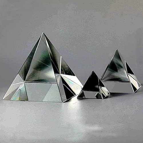 Kesoto 90mm Clear Crystal Glass Pyramid Prism Занаятите Statue Home Decor Paperweight, Отлична Обстановка и Домашен Офис,