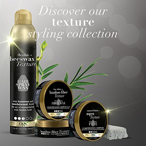 OGX Flexible + Beeswax Texture Hair Spray Wax, Черен, 6 унции
