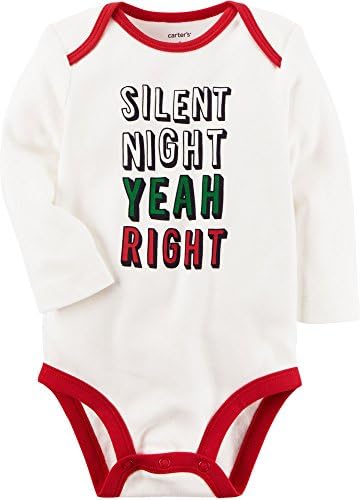 Carter's Baby Silent Night Колекционерско Боди 9 Месеца на Бял