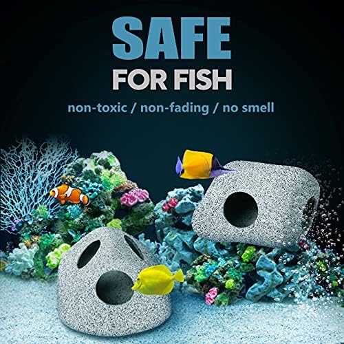 ZIUZOY Aquarium Hideaway Rocks for Aquatic Pets to Breed, Play and Rest,Safe and Non-Токсичен Ceramic Aquarium Fish Tank