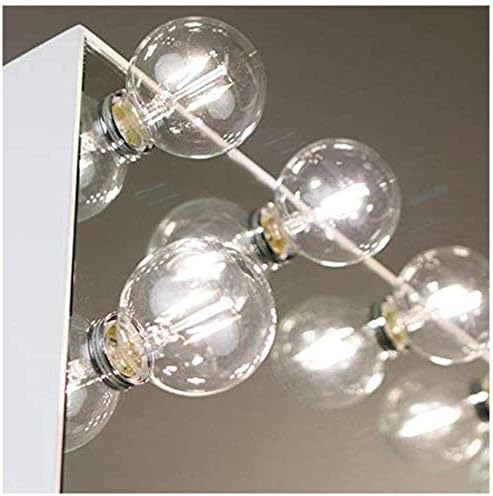 Импресии Hollywood Glow Plus Vanity Mirror with 12 Clear LED Bulbs and USB Ports, Десктоп или Стенно Огледало за грим с подсветка и димер за Спални, Дрешник (Въглища)
