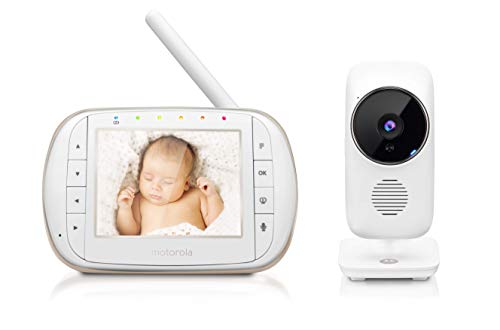 Motorola Baby Smart Видео Бебе Монитор с Wi-Fi и 3,5-инчов Цветен LCD Родителски Блок, Нощно Виждане, Двупосочна аудио,