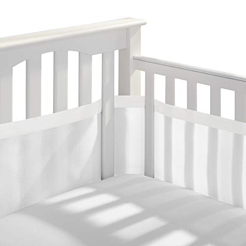 BreathableBaby Дишаща Мрежа Crib liner четки – Deluxe Muslin Collection – Бял – Идеална за пълен размер Четиристранно