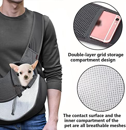 Кученце прашка котка, Пат sling carrier bag, дишаща мрежа за пътуване кученце прашка, регулируема куче превозвач прашка