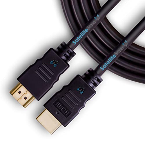 SatelliteSale Цифров високоскоростен HDMI 1.4 кабел (4K/30Hz 10.2 Gbps) PVC 2160p Черен кабел (12 фута)