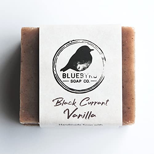 BLUEBYRD Soap Co. Black Currant Vanilla Soap Bar | Хидратиращ Почистващ бар, Сапун за лице и тяло за мека кожа |