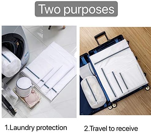 N / A Комплект от 6-отделни торби за дрехи и пътни чанти за съхранение, подходящ за всички видове деликатни дрехи, такива като облекло, панталони, сутиени, чорапи, спор?