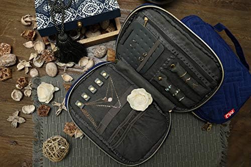 Natural Zone LA Stylish Jewelry Travel Organizer - Чанта за бижута, Пръстени, гривни, Колиета, обеци, часовник - Сгъваема