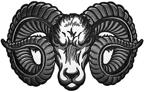 [Голям размер] Papapatch Рогатая Коза главата Овца Овен Колоездач Мотоциклети Сатъри Яке-Жилетка Бродирана Апликация Шият