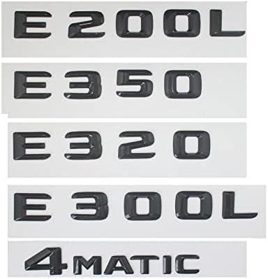 JIUHE Лъскаво черен Багажника Букви Икона Емблема Съвместими с Mercedes Benz E43 E55, E63 AMG E320 E350 E300 E200 betouch