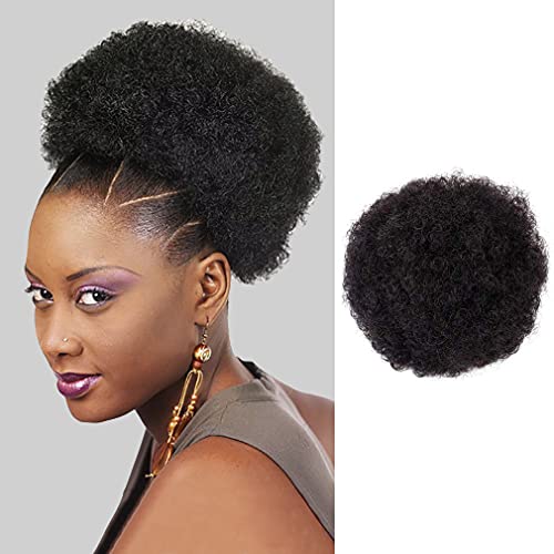Shinon Drawstring Опашка Afro Puffs Synthetic Hair Bun Извратени Къдрава Коса на Bun Extension Donut Chignon Hairpieces