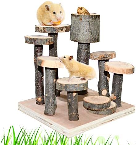CooShou Hamster Wood Playground Toy Apple Wood Chewing Toys Hamster Steps Stairs Climbing Toys with Устройство for Small